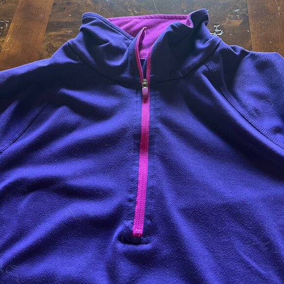 Tekgear DryTek Long Sleeve Purple Quarter Zip Top Size Medium - Picture 9 of 9